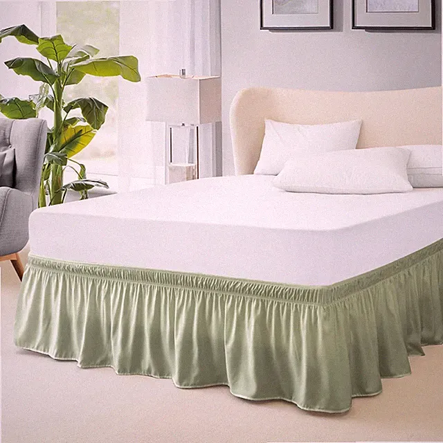 FreshCulture King Bed Skirt, Dust Ruffle for King Size Bed, Easy Fit with 15I...