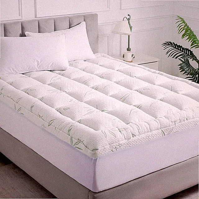 WhatsBedding Queen Mattress Topper, Soft Pillow Top Queen, Green
